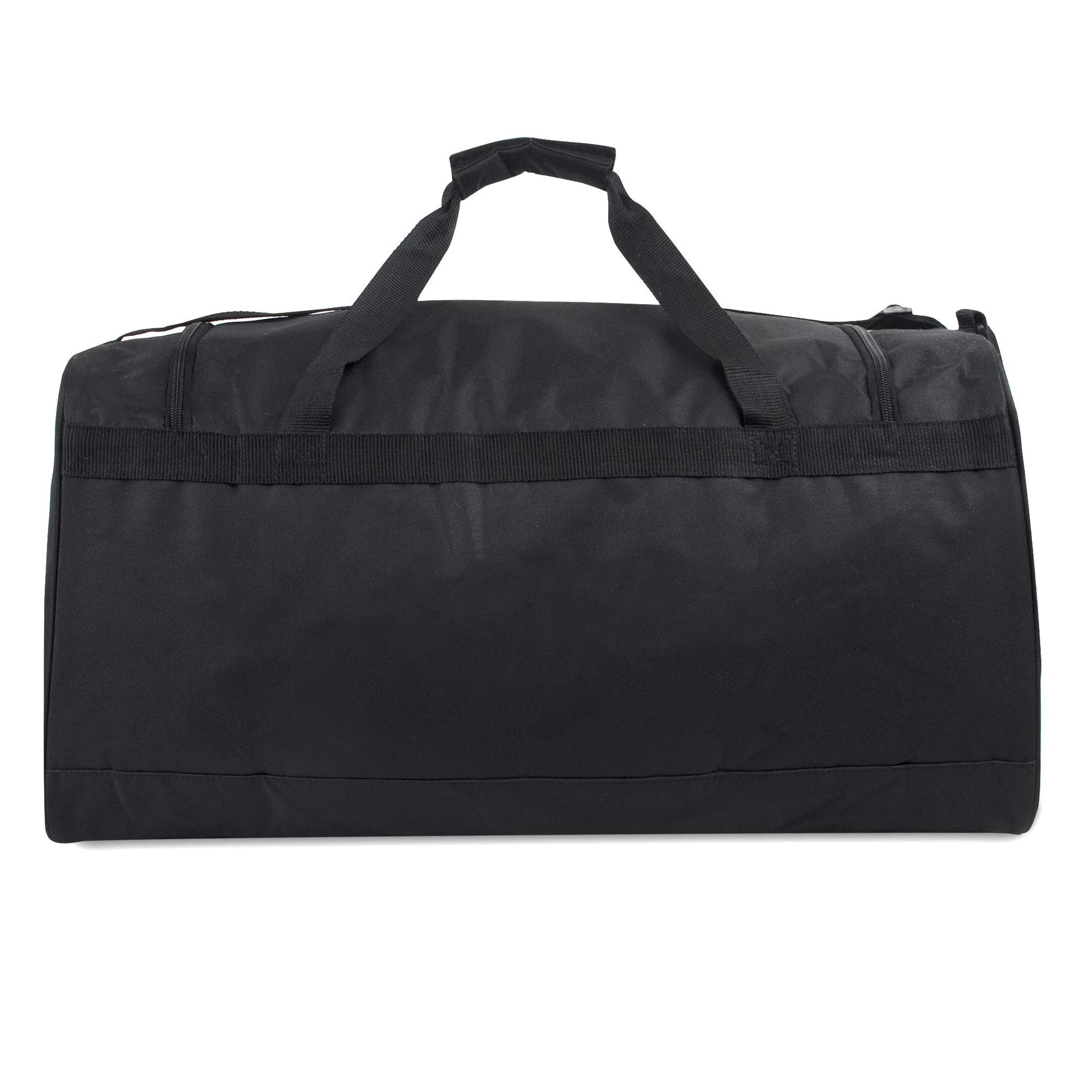24 Inch 55 Liter Weekender Overnight Duffel Shoulder Bag for Men, Women, Teens, Gym, Travel, Sports and Recreation in Black with Red Accents